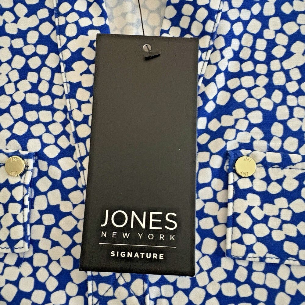 Jones Of New York Shirt Women’s Size Medium Signature 3/4 Sleeve Stretch NWT $69 - Picture 9 of 12